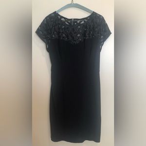Dress Barn black sheath knit hourglass dress. Size 12.